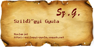 Szilágyi Gyula névjegykártya